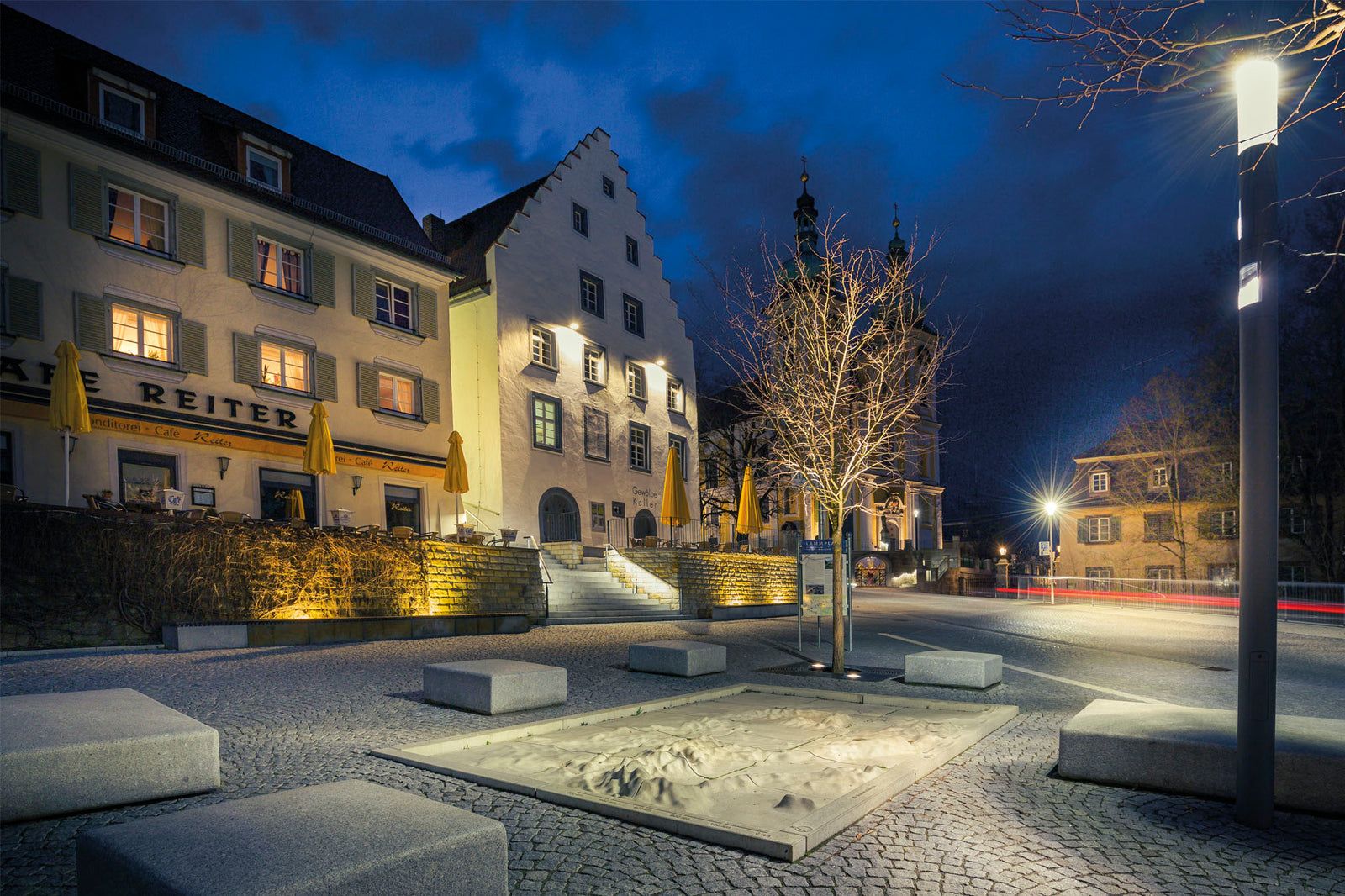 Residenzviertel: Lammplatz und Donau-Bodenrelief, Donaueschingen
